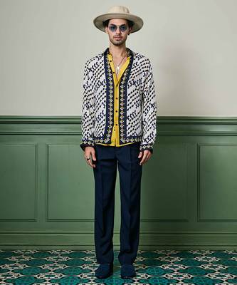 Aztec geometry habutai silk shirt 2
