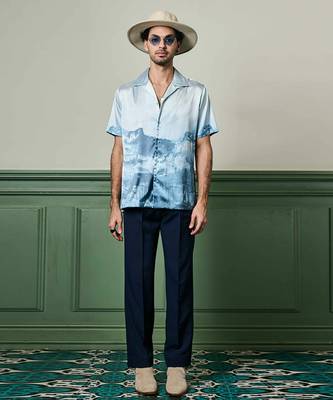 Arctic reflections habutai silk shirt 1