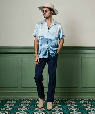 Arctic reflections habutai silk shirt 2