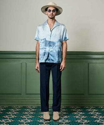 Arctic reflections habutai silk shirt 3