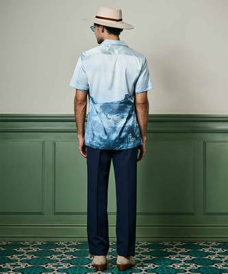 Arctic reflections habutai silk shirt 4