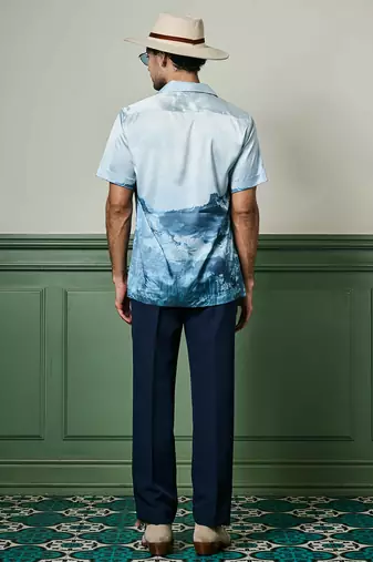 Arctic reflections habutai silk shirt