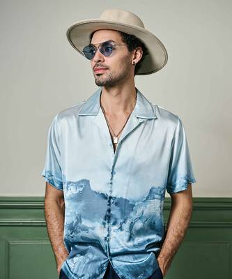 Arctic reflections habutai silk shirt 5