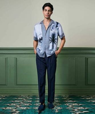 Tropical twilight habutai silk shirt 1