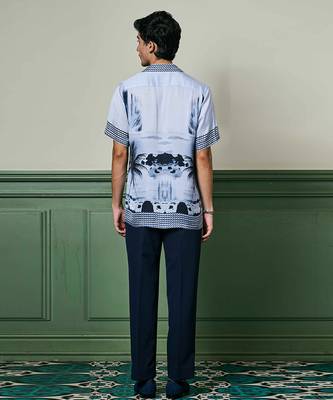 Tropical twilight habutai silk shirt 2