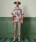 Athenian glory linen cuban shirt