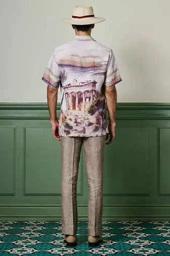 Athenian glory linen cuban shirt