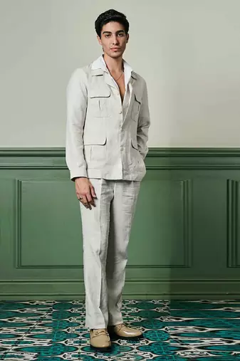 Desert mirage linen safari suit