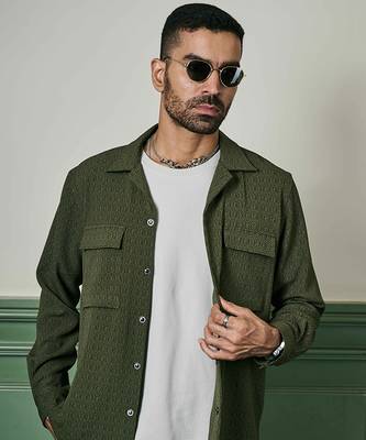 Olive green biscuit crepe coord set 3