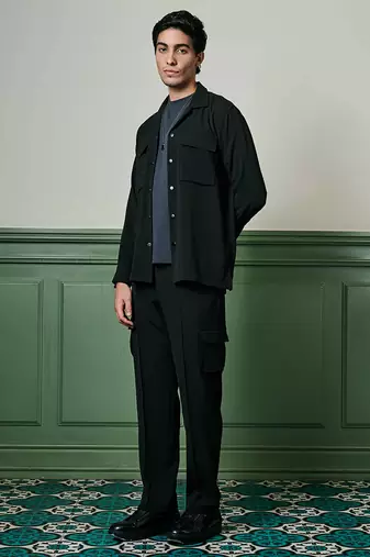 Black biscuit crepe coord set