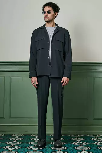 Charcoal biscuit crepe coord set