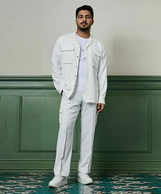 White biscuit crepe coord set 1