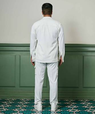 White biscuit crepe coord set 2