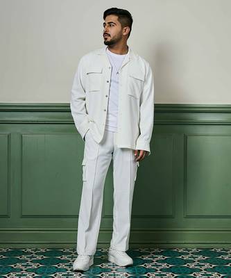 White biscuit crepe coord set 4