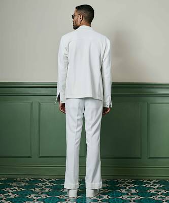 White textured knit jacket 2