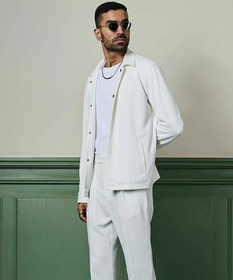 White textured knit jacket 3