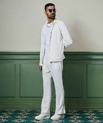 White textured knit jacket 5
