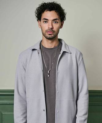 Light grey textured knit jacket 3