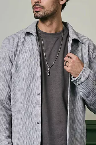 Light grey textured knit jacket