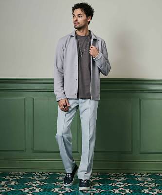 Light grey textured knit jacket 5