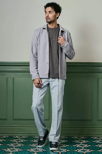 Light grey textured knit jacket