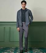 Charcoal grey textured knit jacket