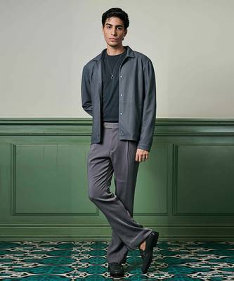Charcoal grey textured knit jacket 2