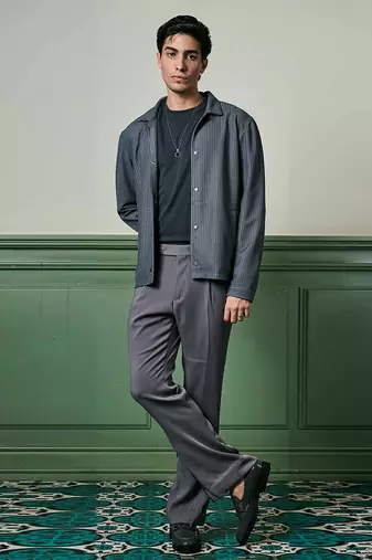 Charcoal grey textured knit jacket