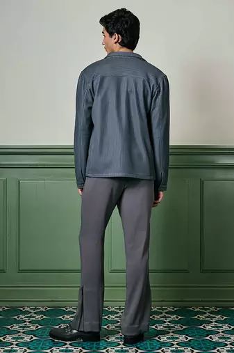 Charcoal grey textured knit jacket