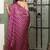 Magenta chiffon foil stripes leheriya print sequins lace border saree with unstiched blouse piece