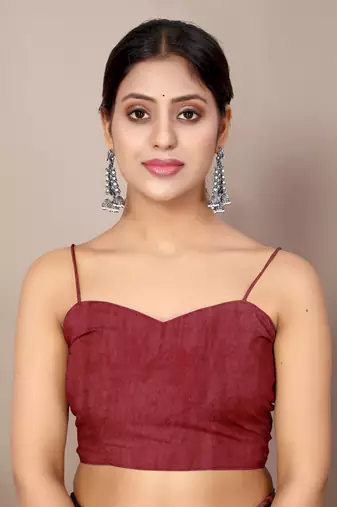 Maroon chiffon floral print leaf print saree with unstiched blouse piece