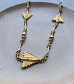 Bar necklace with jute thread