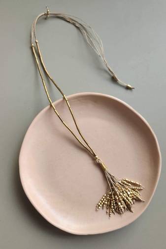 Brass spikes charm necklace