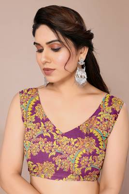 Magenta chiffon leheriya madhubani print tassels saree with unstiched blouse piece 5