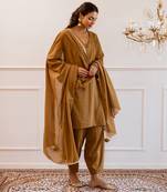 Brown kurta with shalwar suit set