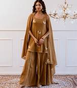 Brown strappy top and palazzo set