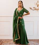 Green kurta with sharara suit set