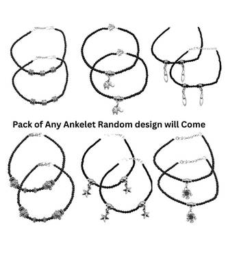 Black beads nazariya anklet combo pack will come with unique surprising gift for women (combo pack of 2) 4