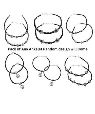 Black beads nazariya anklet combo pack will come with unique surprising gift for women (combo pack of 10) 3
