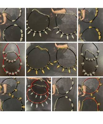 Black oxidised bead anklet gifts random combo pack will come with stylish fashion anklet for women (pair of 2) 4