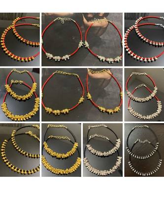 Black oxidised bead anklet gifts random combo pack will come with stylish fashion anklet for women (pair of 15) 5