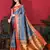 Navy Blue Paithani Silk blend Printed Saree 