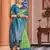 Green Banarasi Style Soft Silk blend Zari Border & Threads work Saree With Blouse
