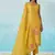 Yellow silk embroidered deigner salwar suuit
