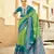 Green Elegant Silk Blend Festive Wear Thread Work Beautiful Border Saree With Blouse