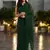 green georgette sequins saree with unstitched blouse piece