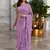 onion georgette sequins saree with unstitched blouse piece