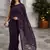 wine georgette sequins saree with unstitched blouse piece