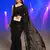 black georgette sequins work saree with unstitched blouse piece