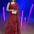maroon georgette sequins work saree with unstitched blouse piece